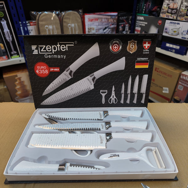 Zepter 6 in 1 Kitchen knives set with peeler & Scissor - Made for Europe - Poland Lot Import