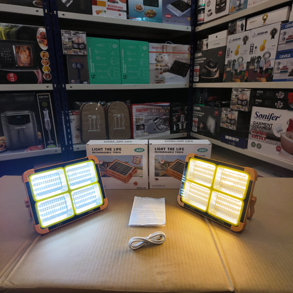 100W LED Flood Light with Solar Panel & Power Bank